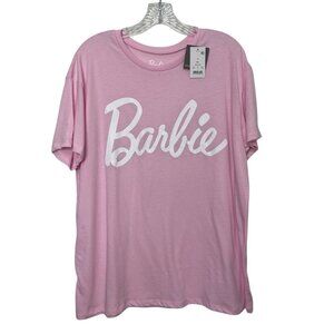 Barbie Tshirt Womens 1X Pink New Classic Logo Doll Movie Merchandise